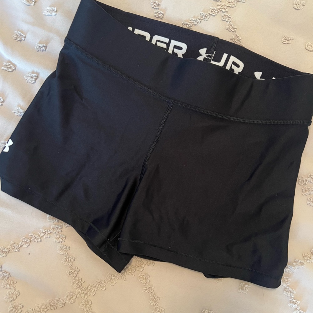 Under Armour Black Athletic Shorts with Elastic Waistband